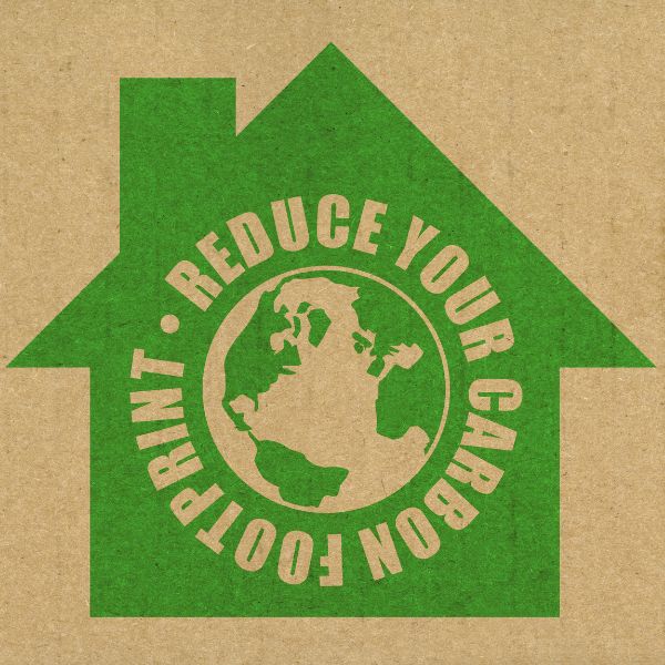 A logo with the words Reduce Your Carbon Footprint