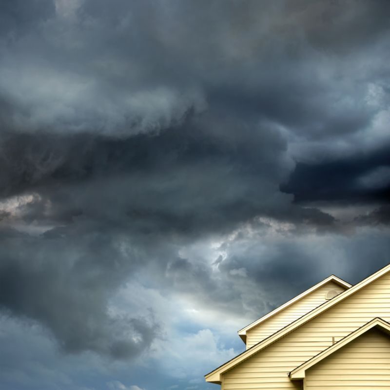 Storm clouds over a house